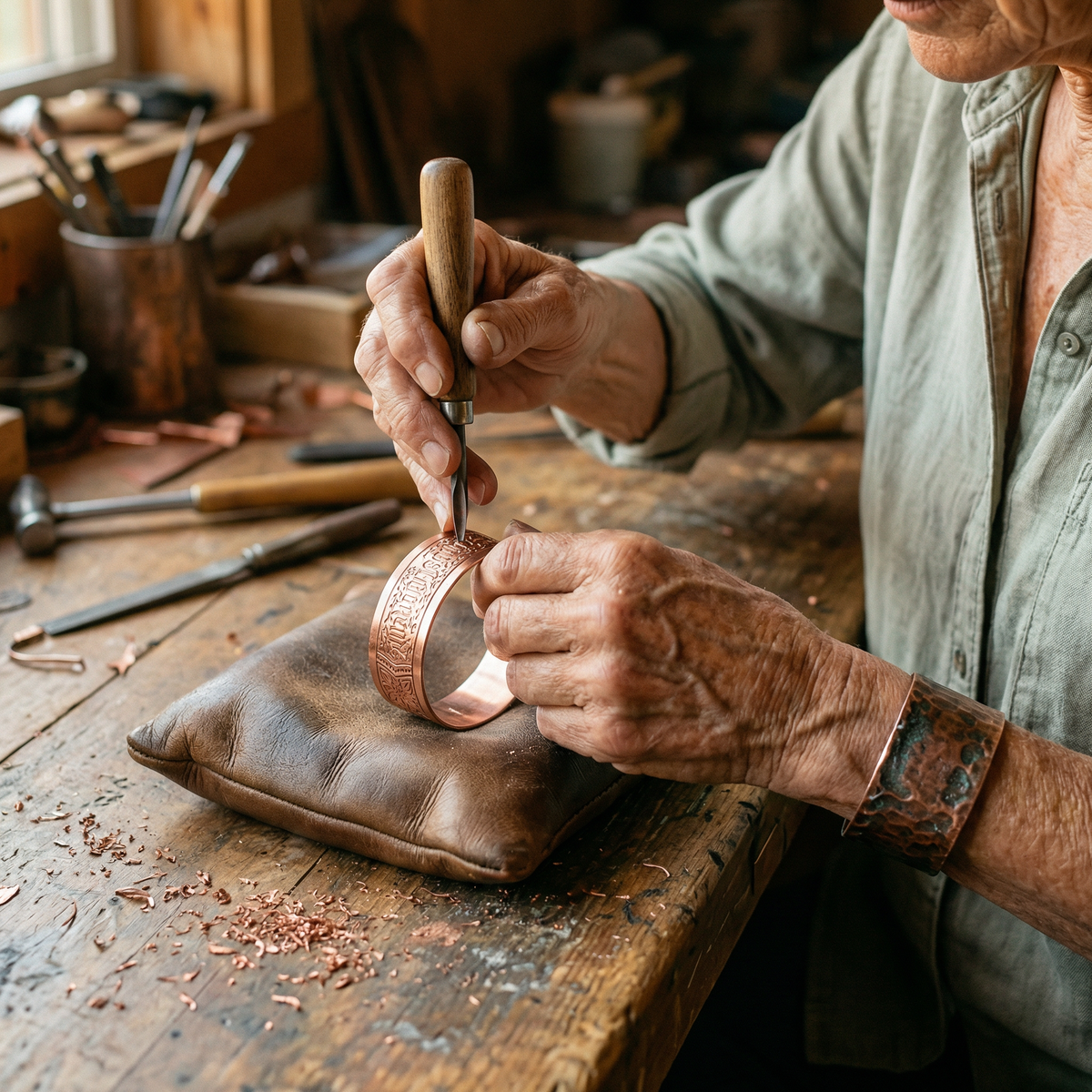 Calder's Drift Copper Bracelet