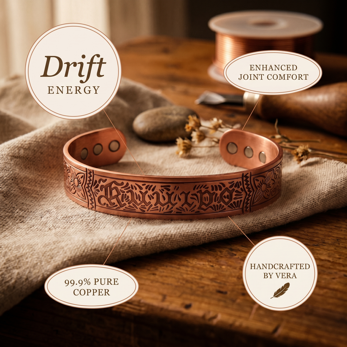 Calder's Drift Copper Bracelet