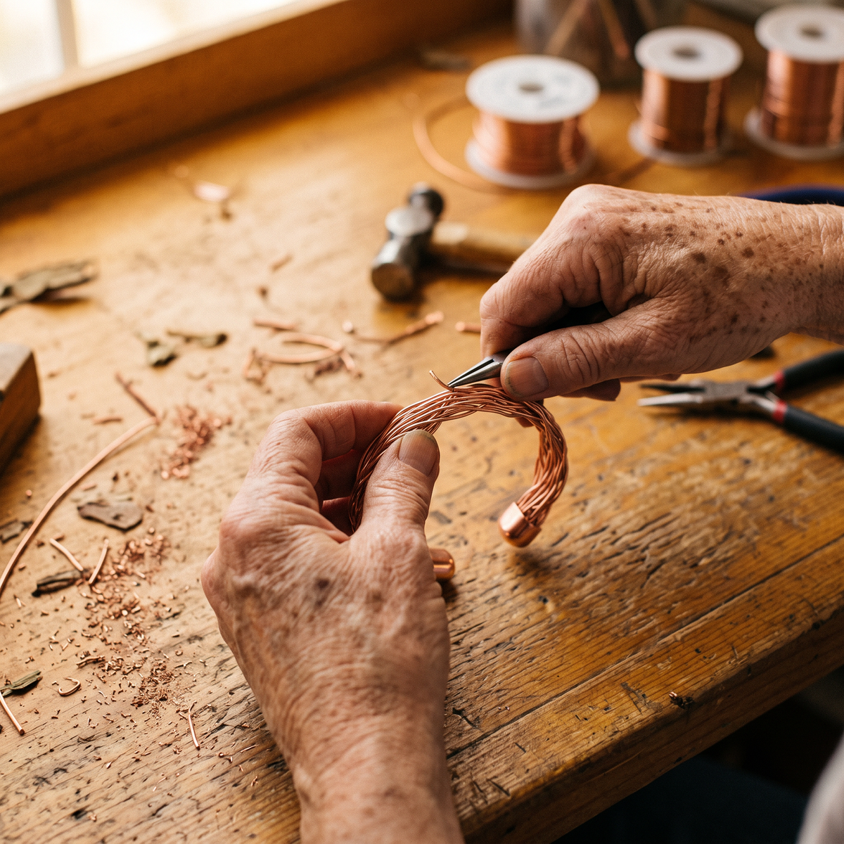 Calder's Elm Copper Cuff Bracelet