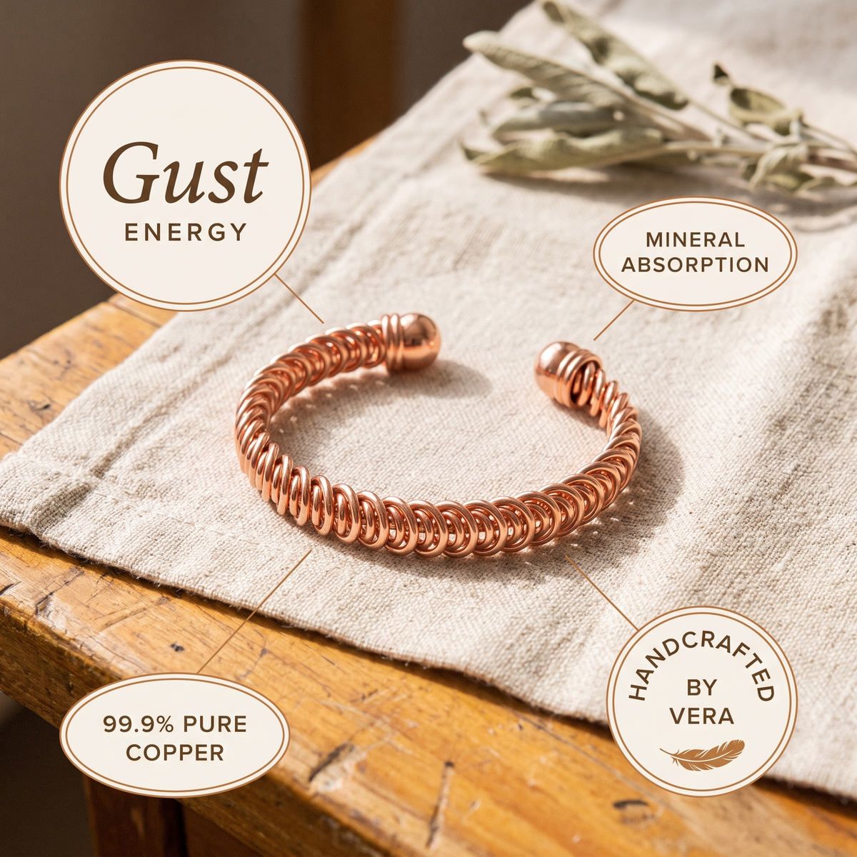 Calder's Gust Copper Bracelet