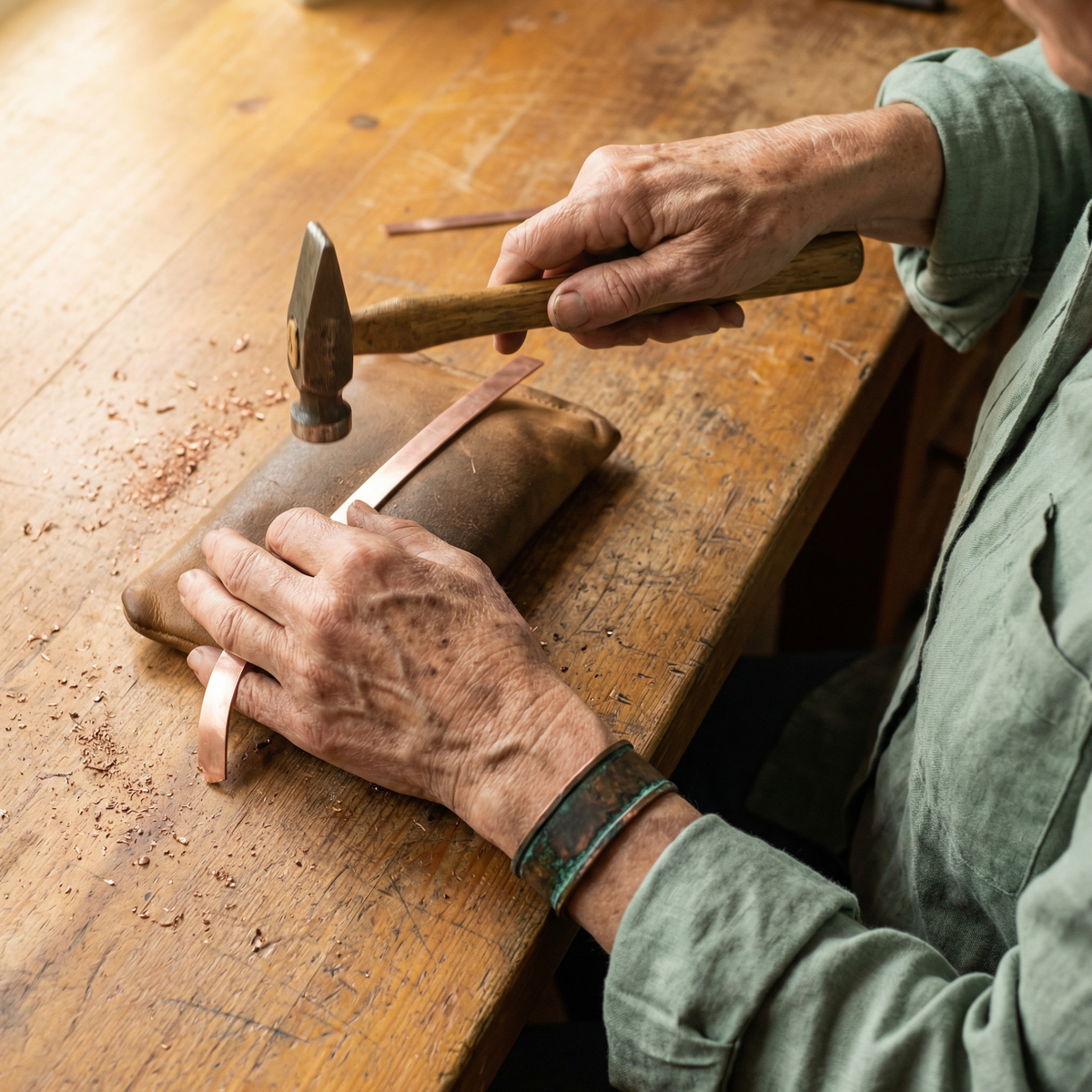 Calder's Jade Copper Bracelet