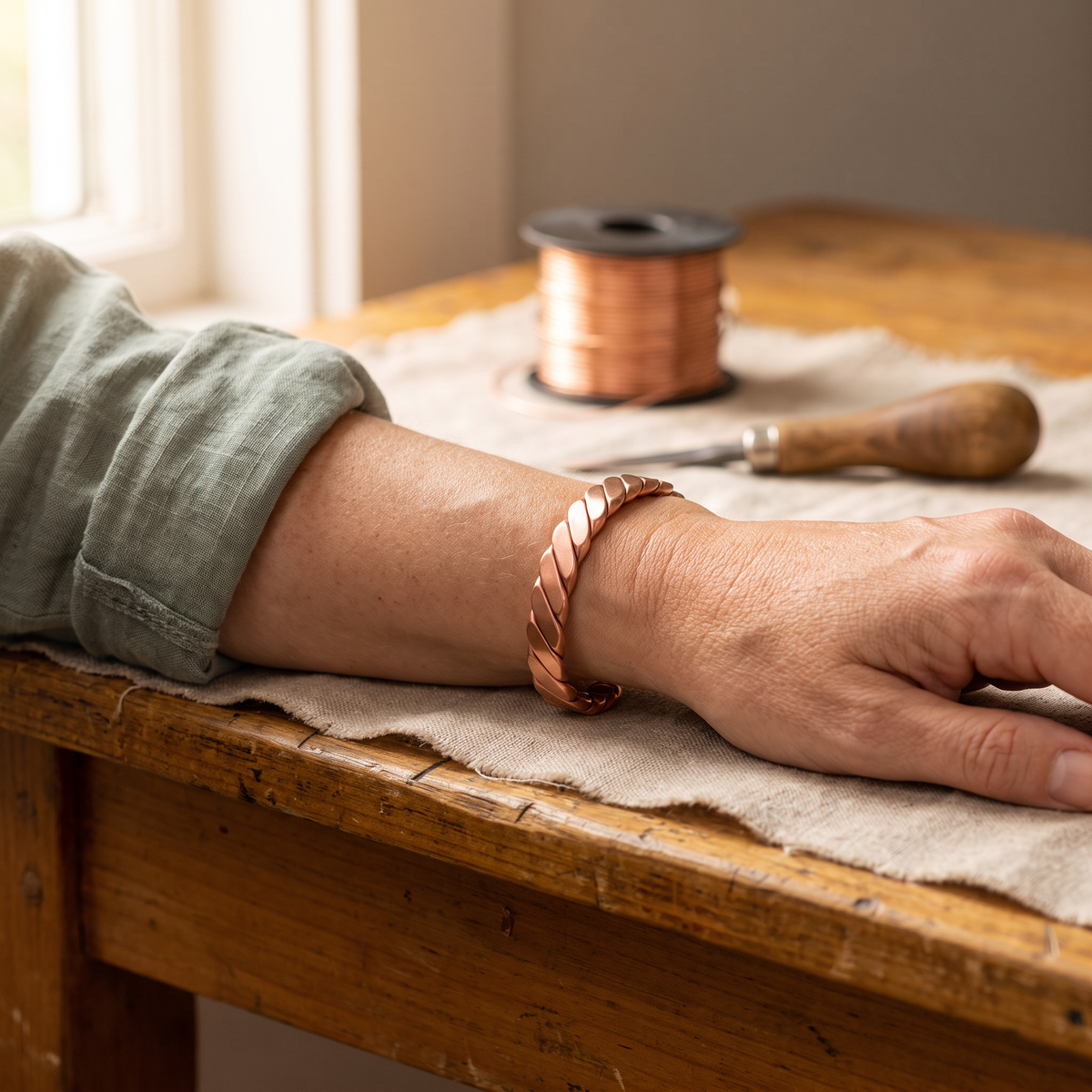 Calder's Moss Copper Bracelet