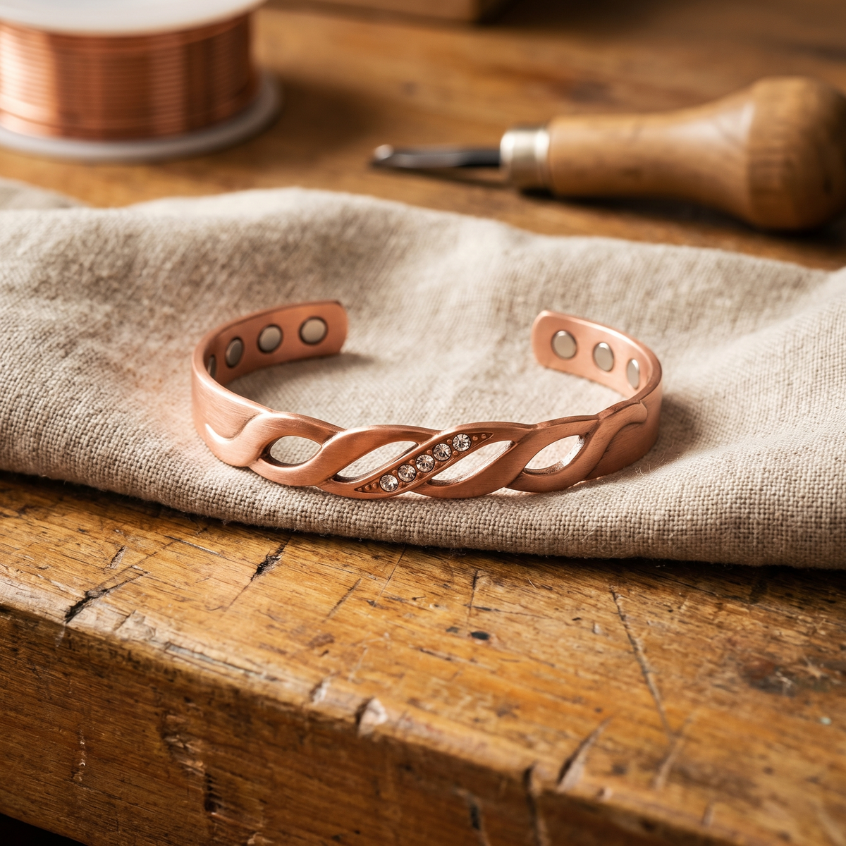 Calder's Seam Copper Bracelet