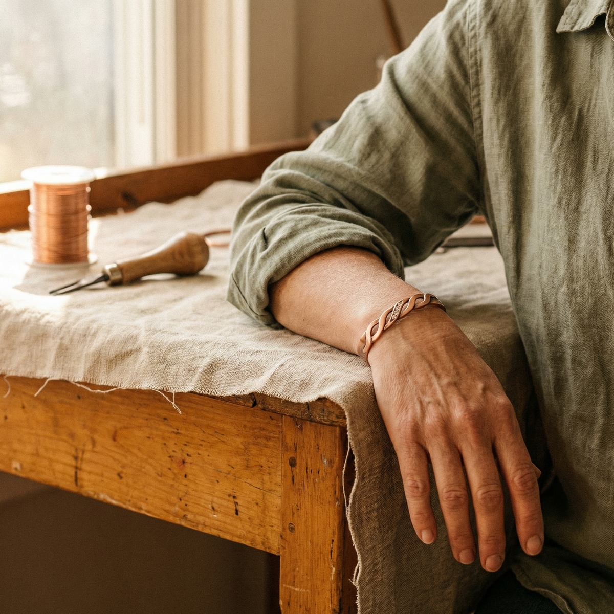 Calder's Seam Copper Bracelet