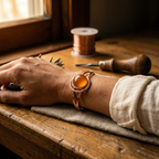 Calder's Sphere Orange Copper Bracelet