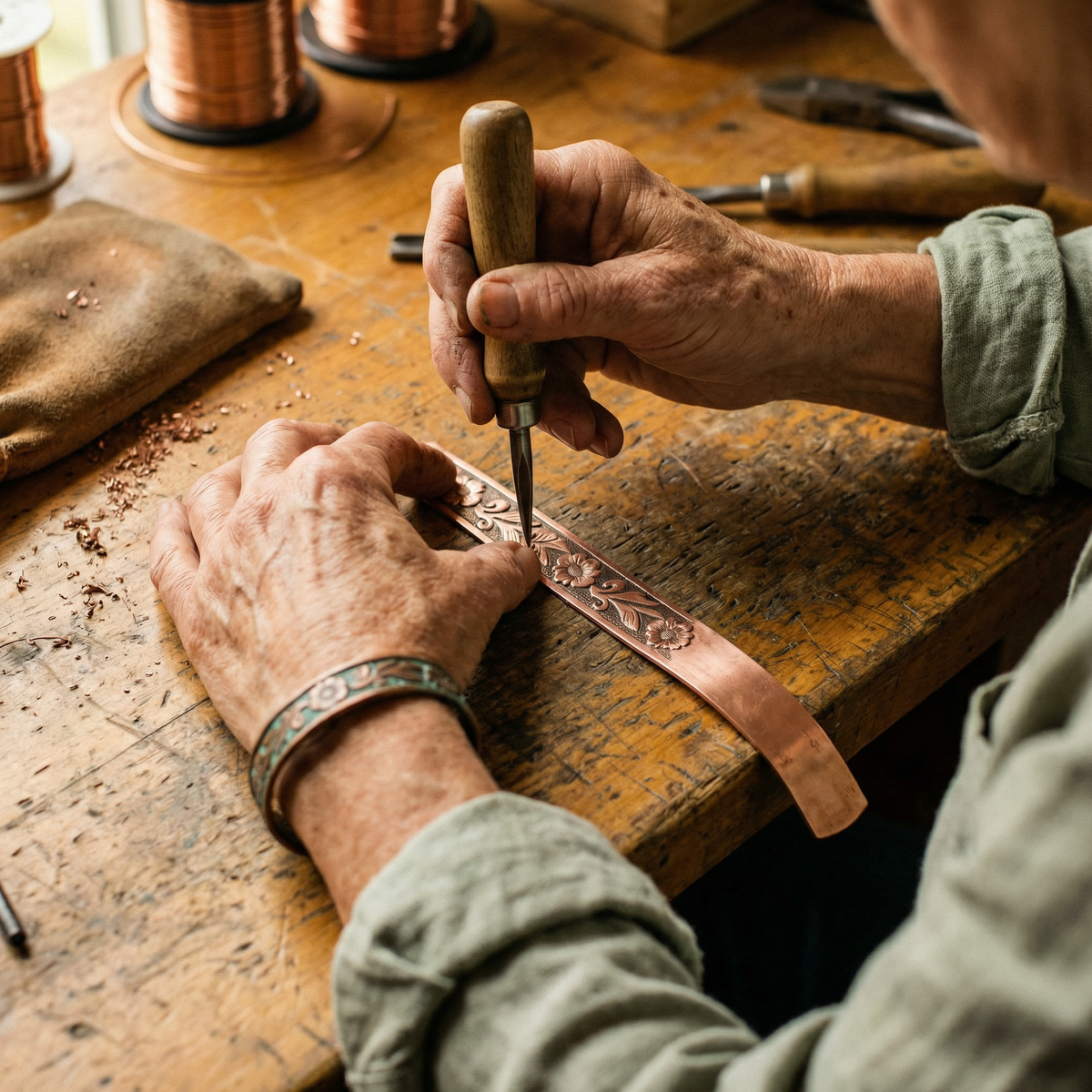 Calder's Vine Copper Bracelet