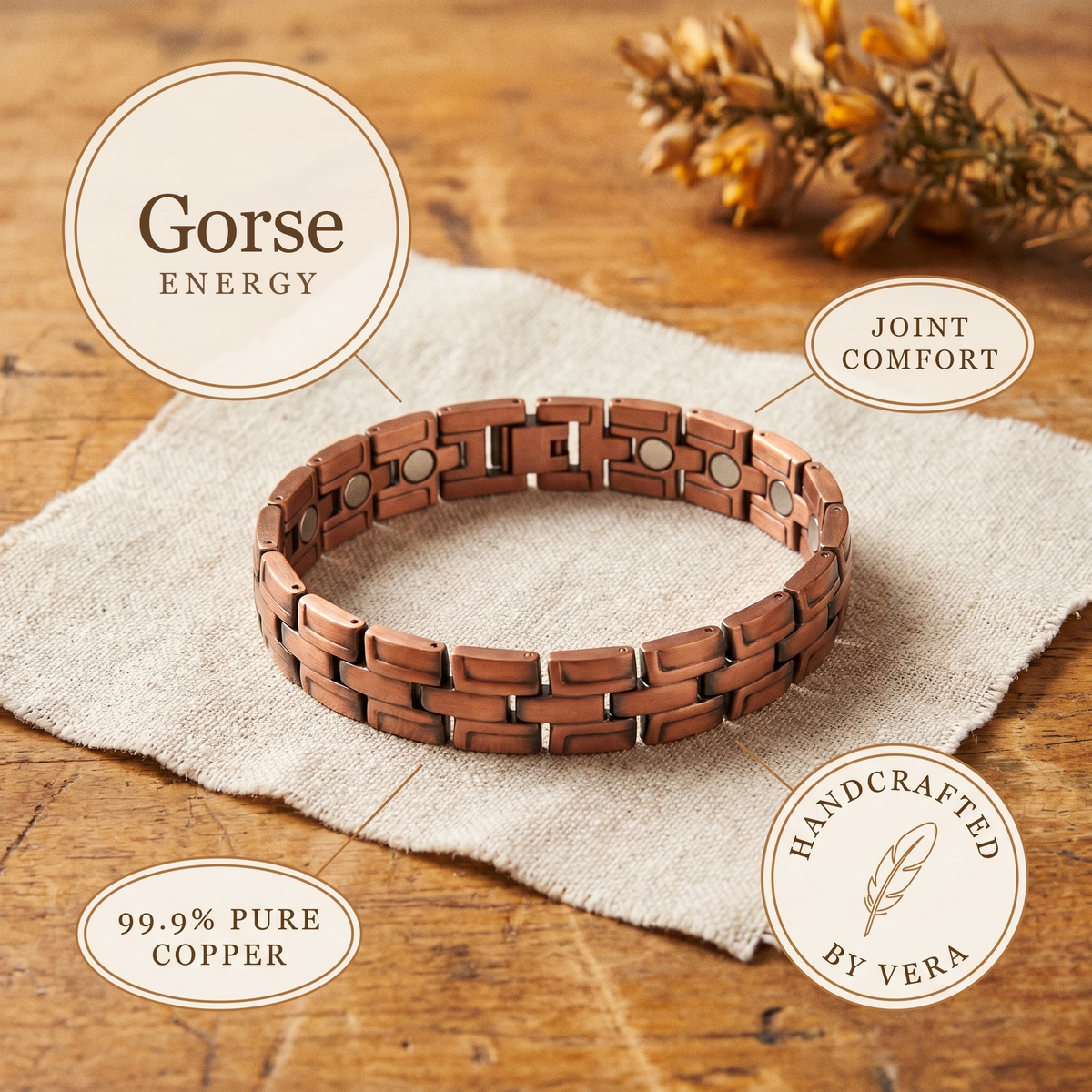 Calder's Gorse Men's Copper Bracelet