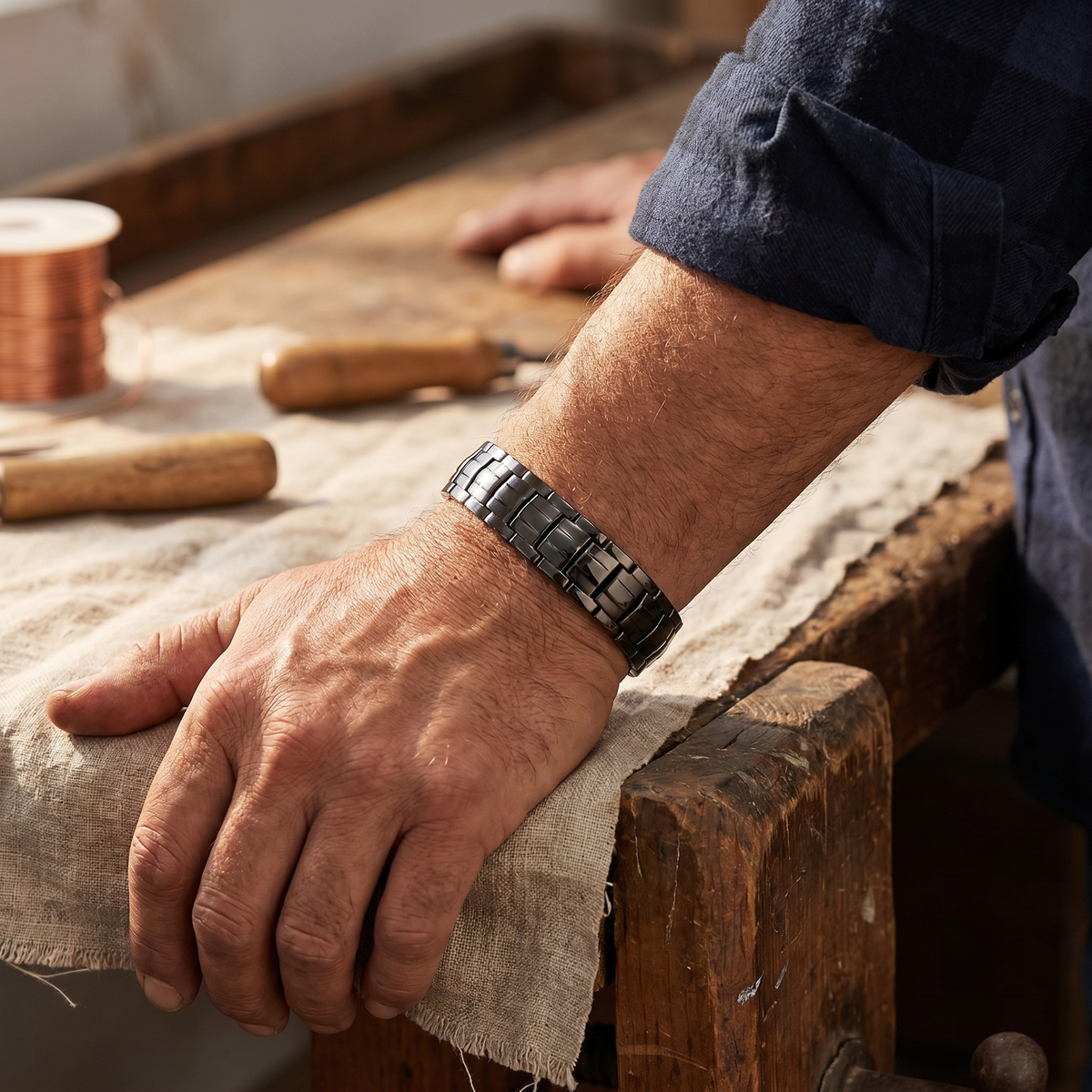 Calder's Ochre Men's  Copper Bracelet