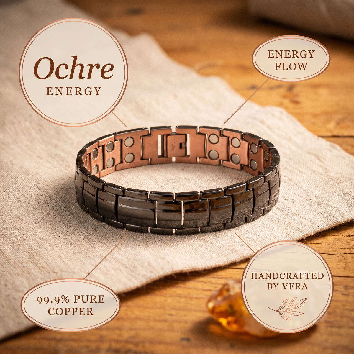 Calder's Ochre Men's  Copper Bracelet