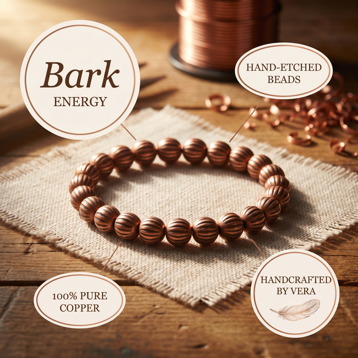 Calder's Bark Copper Bracelet