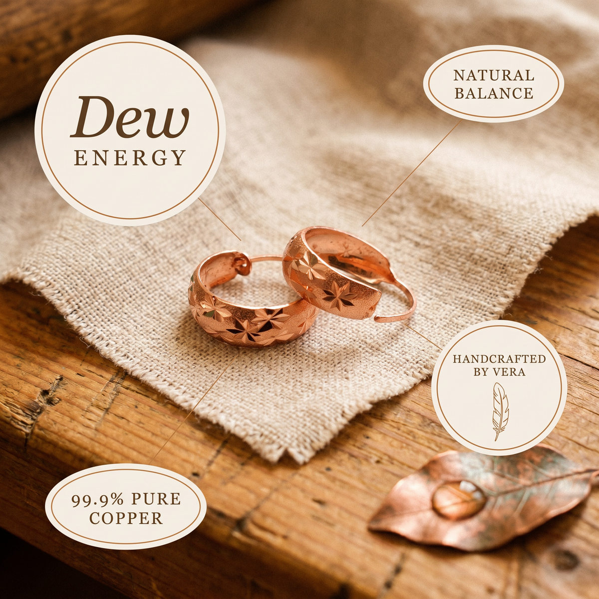 Calder's Dew Copper Earrings
