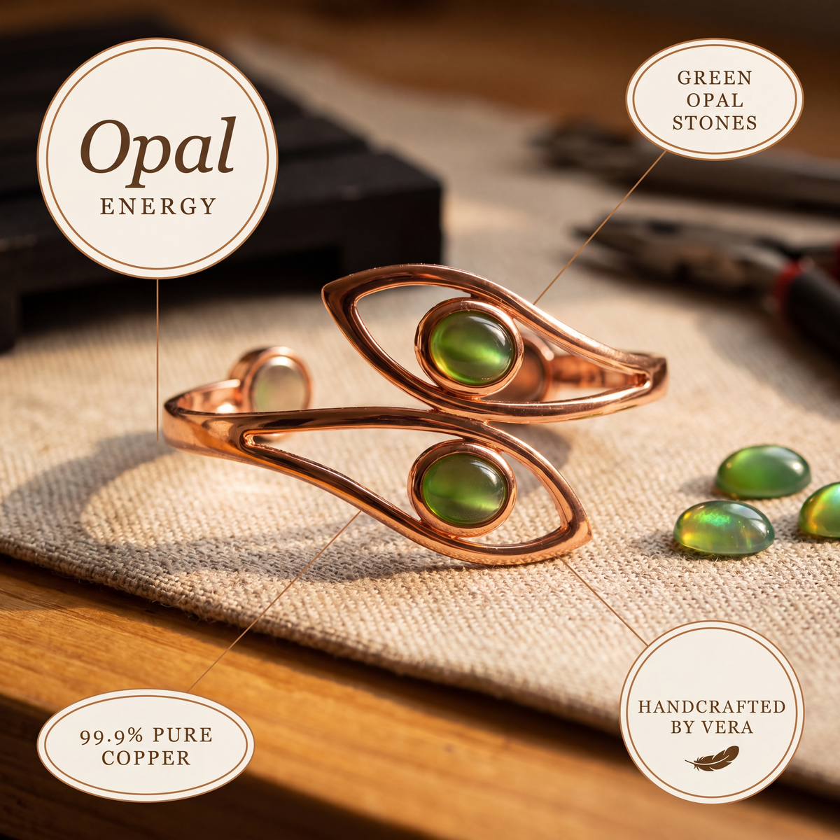 Calder's Opal Copper Bracelet
