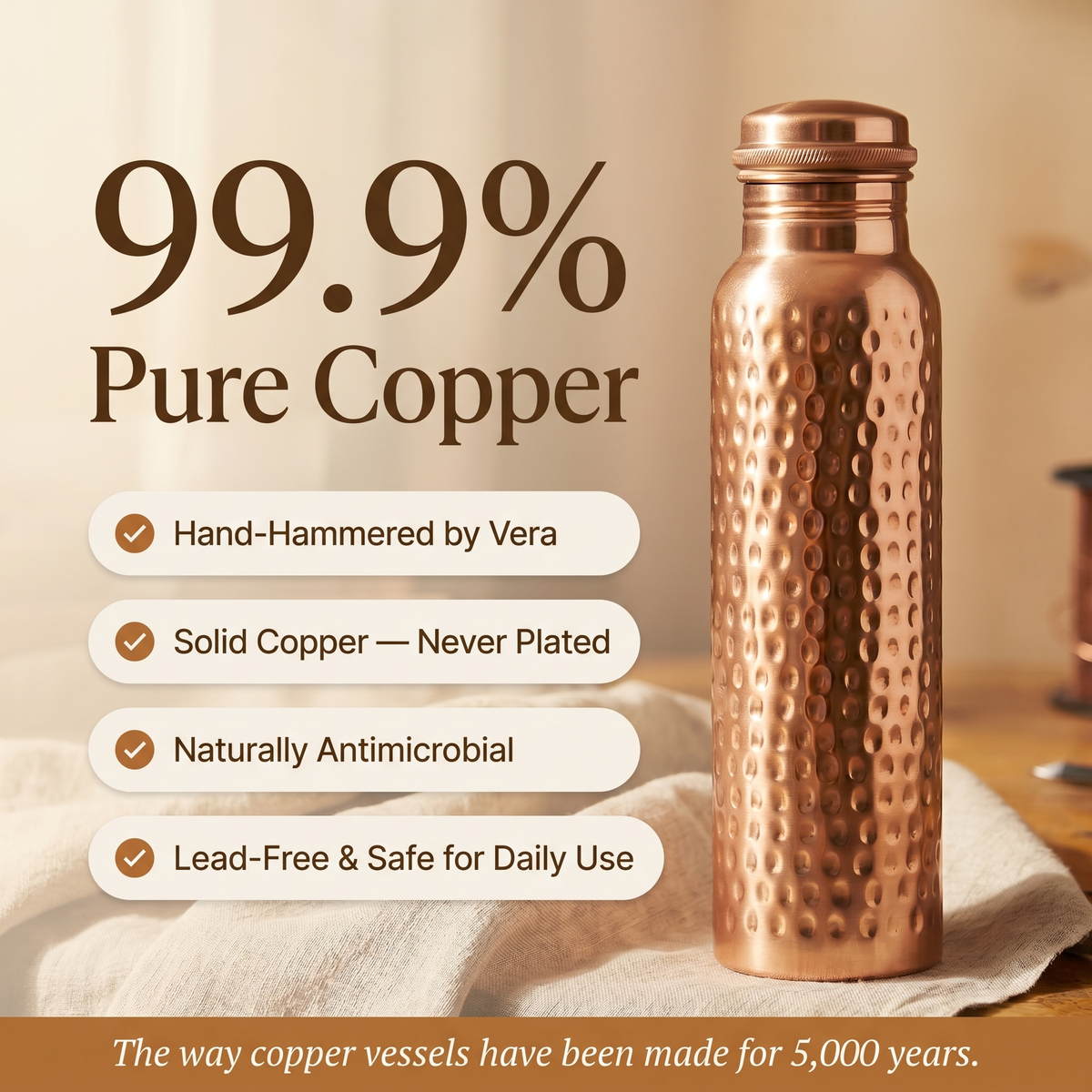 Calder's Pure Copper Water Bottle