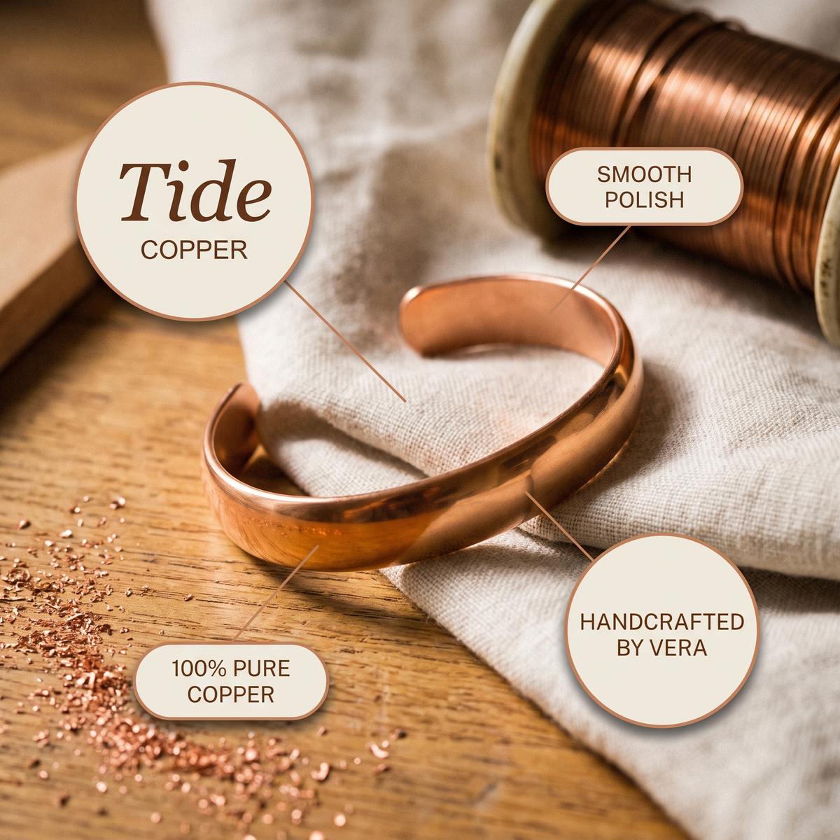 Calder's Tide Copper Bracelet