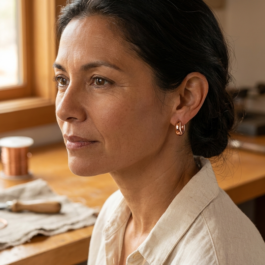 Calder's Linnet Copper Hoop Earrings