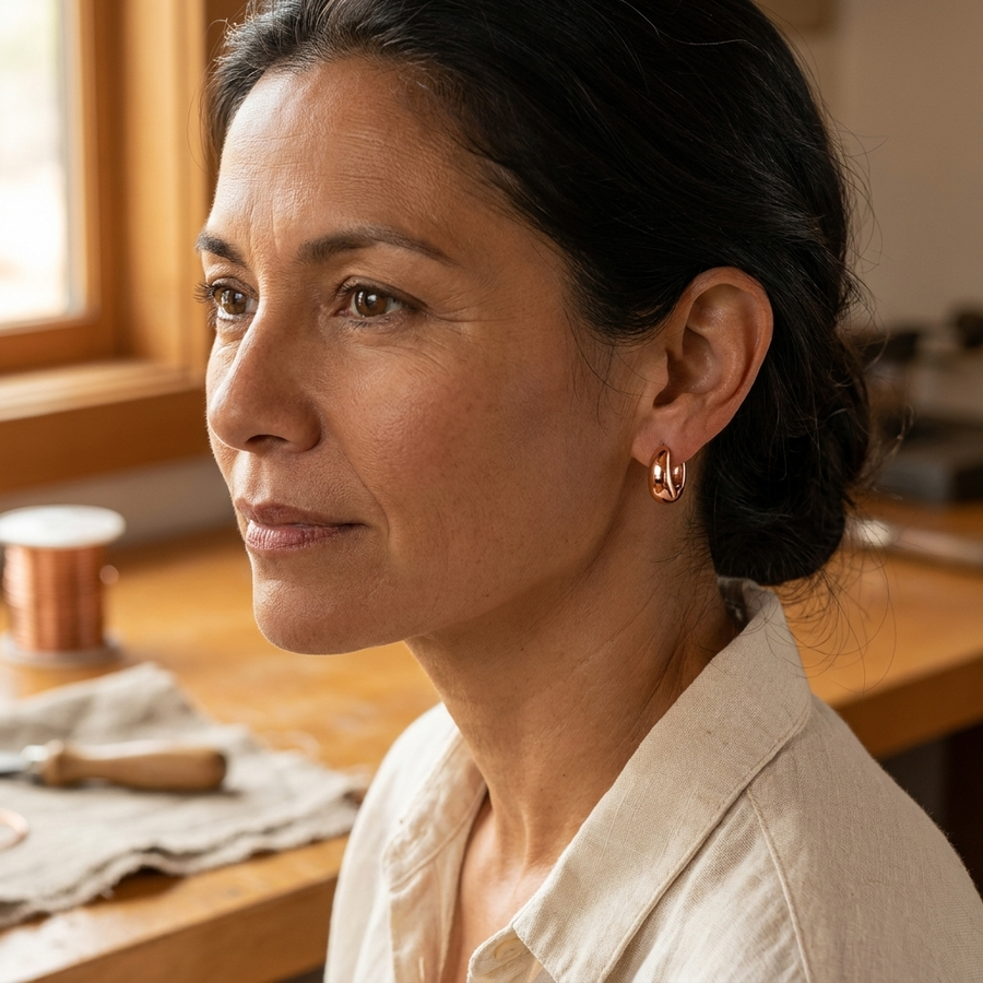 Calder's Linnet Copper Hoop Earrings